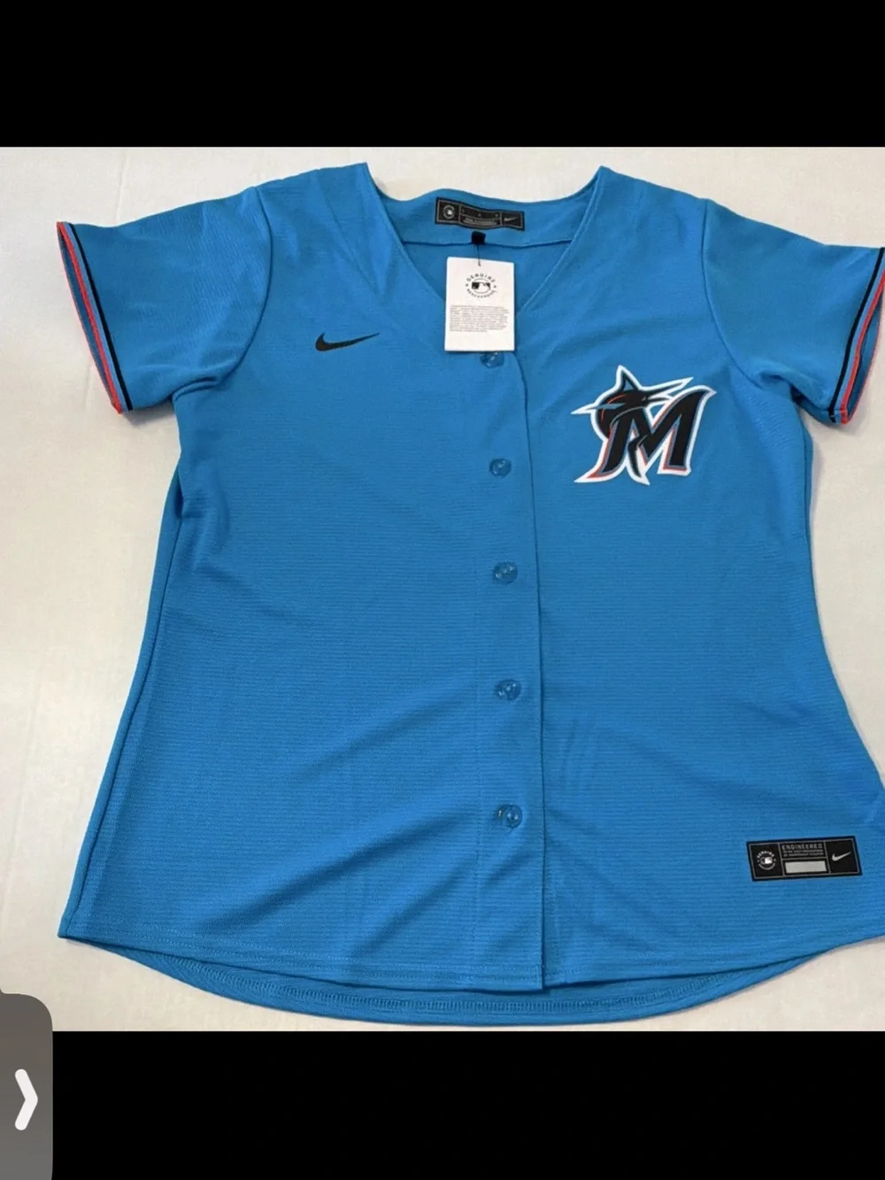 Nike Miami Marlins Women’s Light Blue Button-Up Jersey